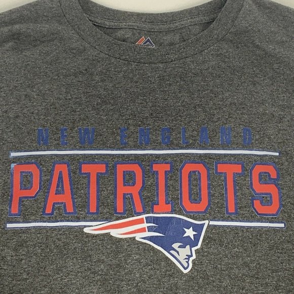 Men's Majestic NFL New England Patriots Long Sleeve T-Shirt‎ Gray 2XL - Picture 5 of 11
